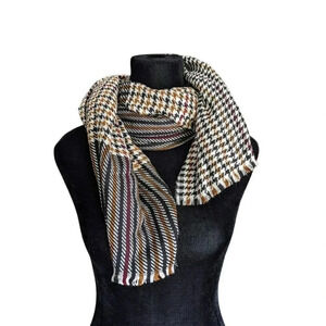 NWT INC International Concepts Unisex Houndstooth Scarf Chocolate (MSRP $36)
